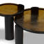 Table gigogne Abela - verre coulé ambre