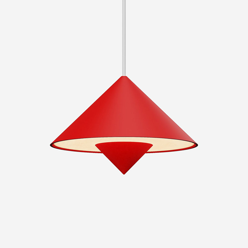 Jai Pendant Light, 17'' H x 9.84'' W x 9.84'' D, Poppy, White