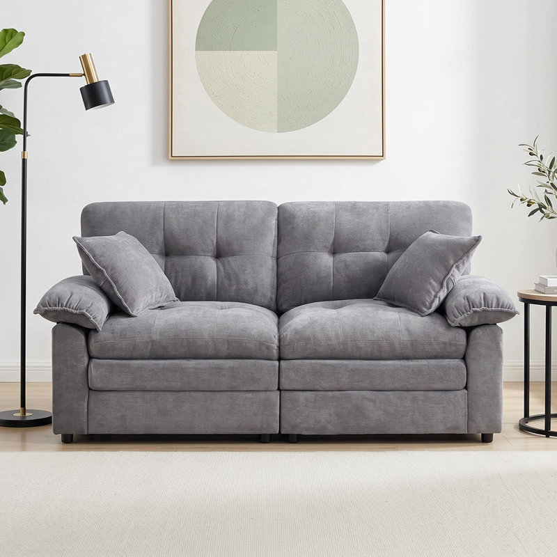 Canapé 84 po Chenille, Gris