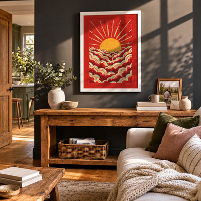 Dawn Over Water Graphic Art - Framed Print
