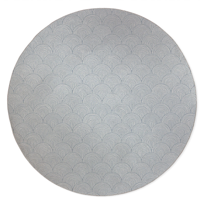 Rolling Humps Non-Slip Outdoor Rug, Round 5'