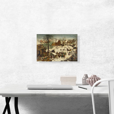 Reproduction d'art sur toile tendue, "The dénombrement à Bethléem 1566" par Peter Bruegel l'Ancien