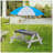 Wooden Kids Picnic Table, Sand And Water Table With Umbrella, Activity Table For Outdoor Backyard Patio Play