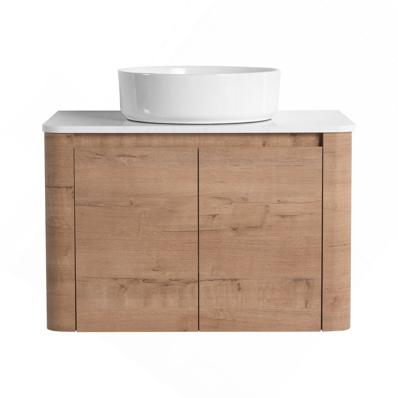 Wall-Mounted Bathroom Vanity With Ceramic, 30"