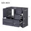 Meuble-lavabo de 36 po sans lavabo, meuble-lavabo autoportant en bois massif avec 4 tiroirs de rangement et une tablette, portes à fermeture douce, évier de lavabo non inclus-110621464-110621465