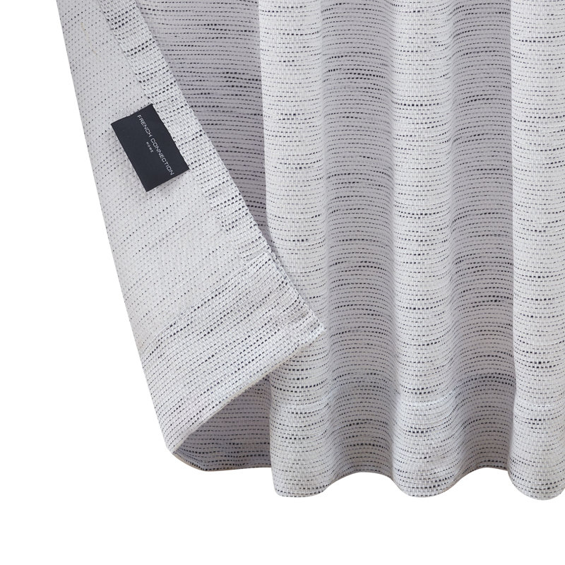 Gray Pleated Sheer Linen Back Tab Curtains, 96-inch