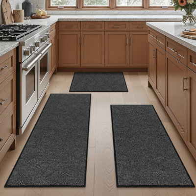 Tapis de cuisine antidérapant à motif croisé (ensemble de 3)