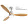 Kemp 52" 3-Solid Wood Blade Propeller Modern Ceiling Fan With LED Lights, Remote