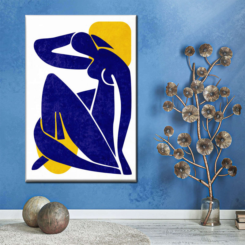Silhouette de femme abstraite sur toile, H 48 po x l 32 po x P 1,25 po