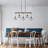 5-lamp matte black adjustable iron pendant light