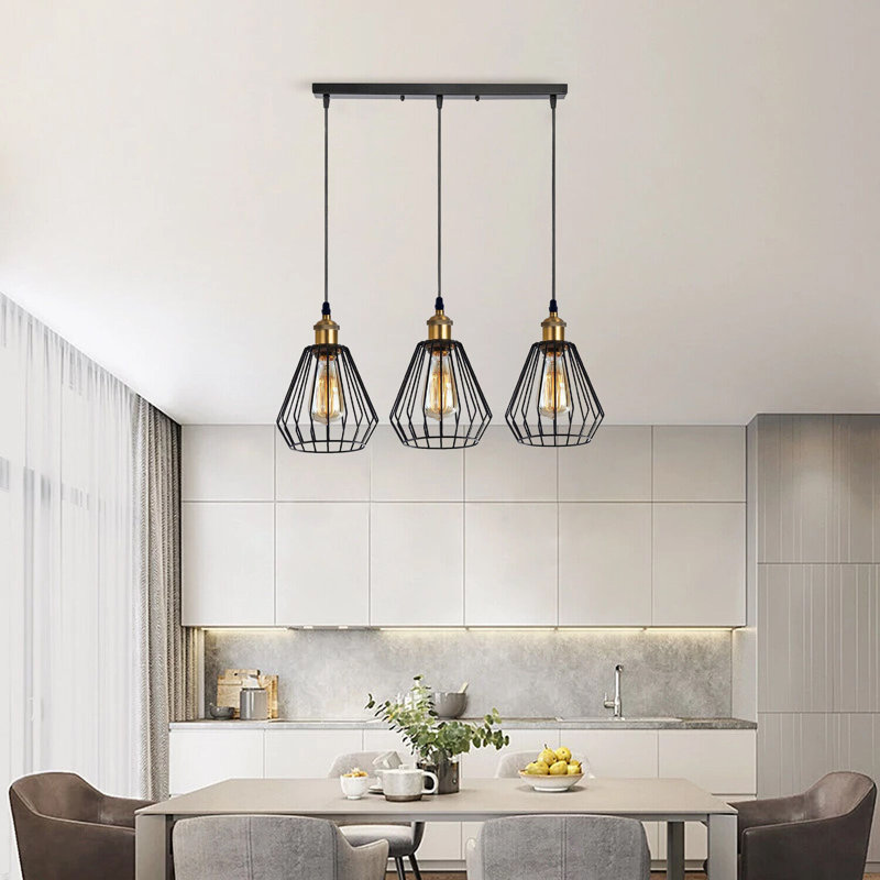 Kenna 3 - Light Kitchen Island Geometric Ceiling Pendant