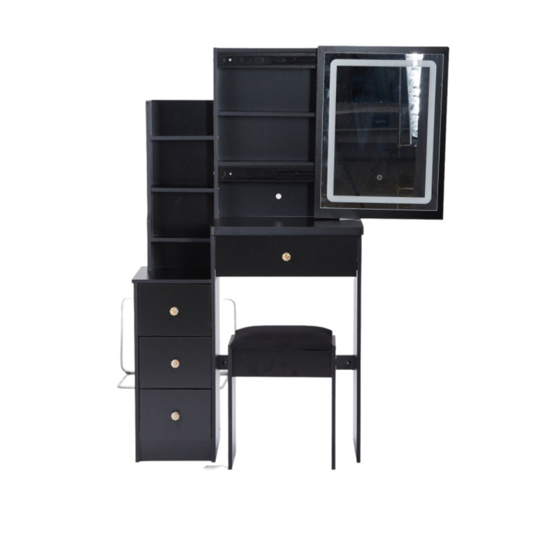  Très grand miroir coulissant à DEL tactile pour petite commode de table de chevet de 29,2 pouces
