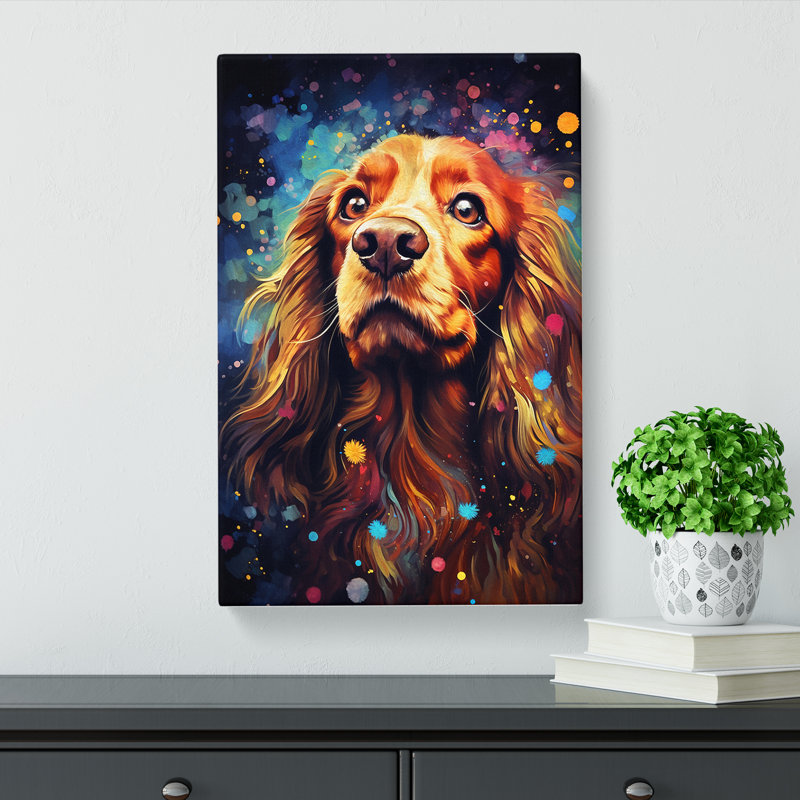 Cocker Spaniel Romanticism - Wrapped Canvas, 76cm H x 50cm W x 3cm D