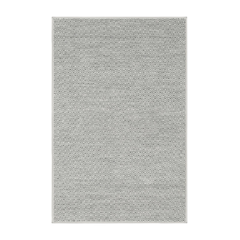 Gris contemporain/Tapis décoratif noir, Rectangle 4 pi x 6 pi