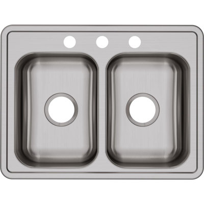 Évier de cuisine double encastré de L 25 po x l 19 po Dayton