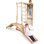 Ensemble de salle d'escalade en bois 9 en 1 pour enfants, ensemble d'escalade d'inspiration Montessori avec mur suédois, barres de singe, barre de traction, anneaux, balançoire, échelle de corde, planche d'escalade, glissade et plateforme