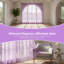 4 panneaux de rideaux transparents mignons à motif de feuilles de saule de style pastorale à motif floral de style saule 39,37 x 78,74 po, mauve