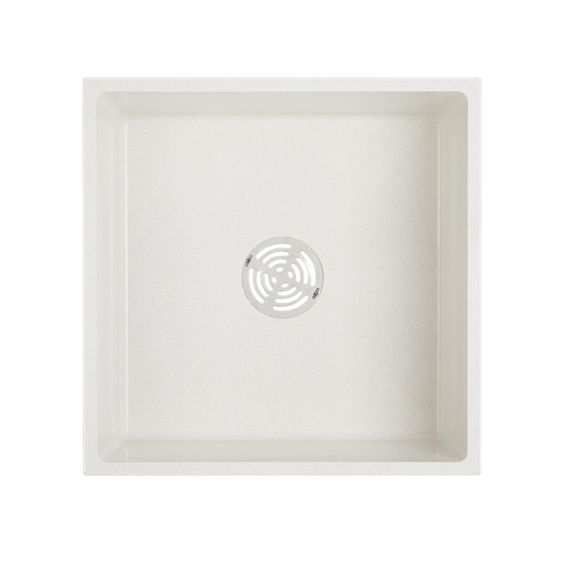 Linwald 24-1/8" Free Standing Single Basin Stone Composite Utility Sink, White