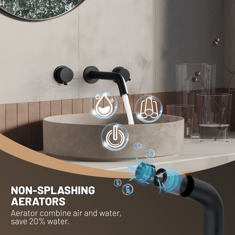 2-handle Bathroom Faucet, Matte Black