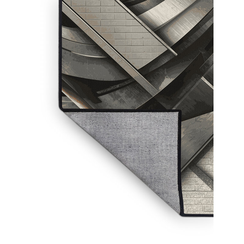 Tapis brique industriel lavable à la machine en noir Arverne, 4 x 2