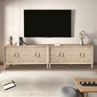 Nickolas 60" Wooden Accent Cabinet with Sunburst Doors & Adjustable Shelves(only one cabinet)