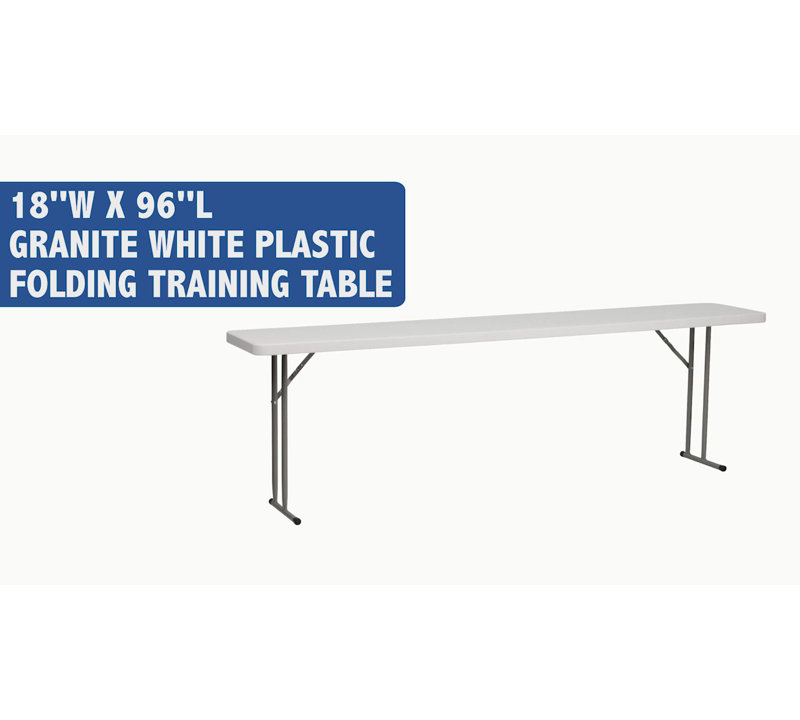 8' White Plastic Folding Training and Event Table