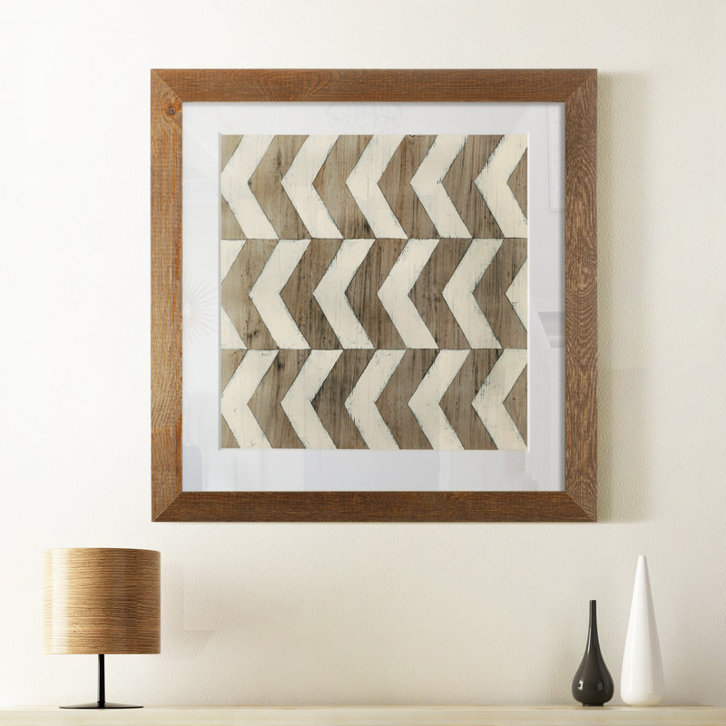 Driftwood Geometry III-impression d’art graphique encadrées sur papier, Cadre en érable, H 27,5 po x l 27,5 po x P 1,5 po