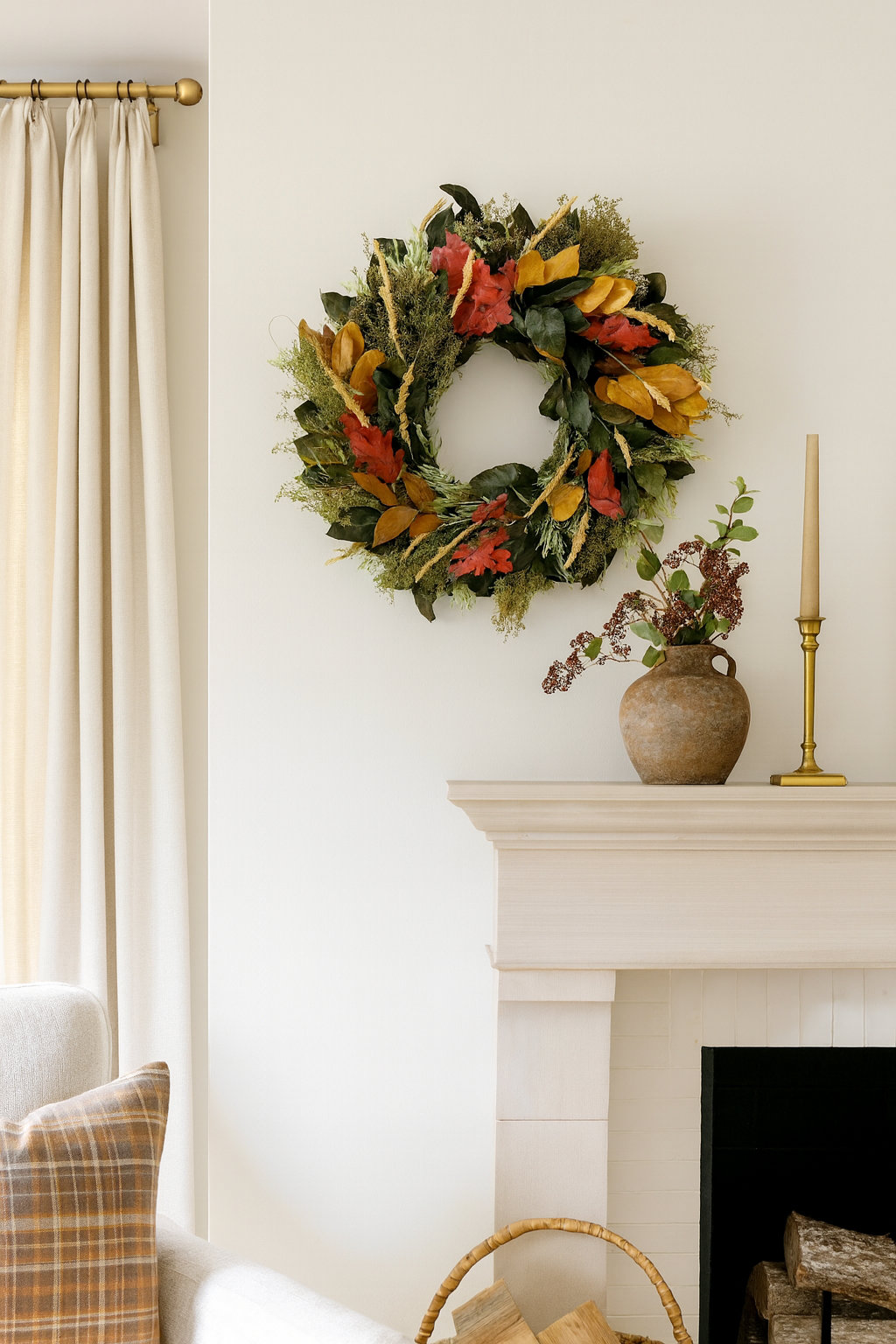 22" Handcrafted Oak Leaf Wreath