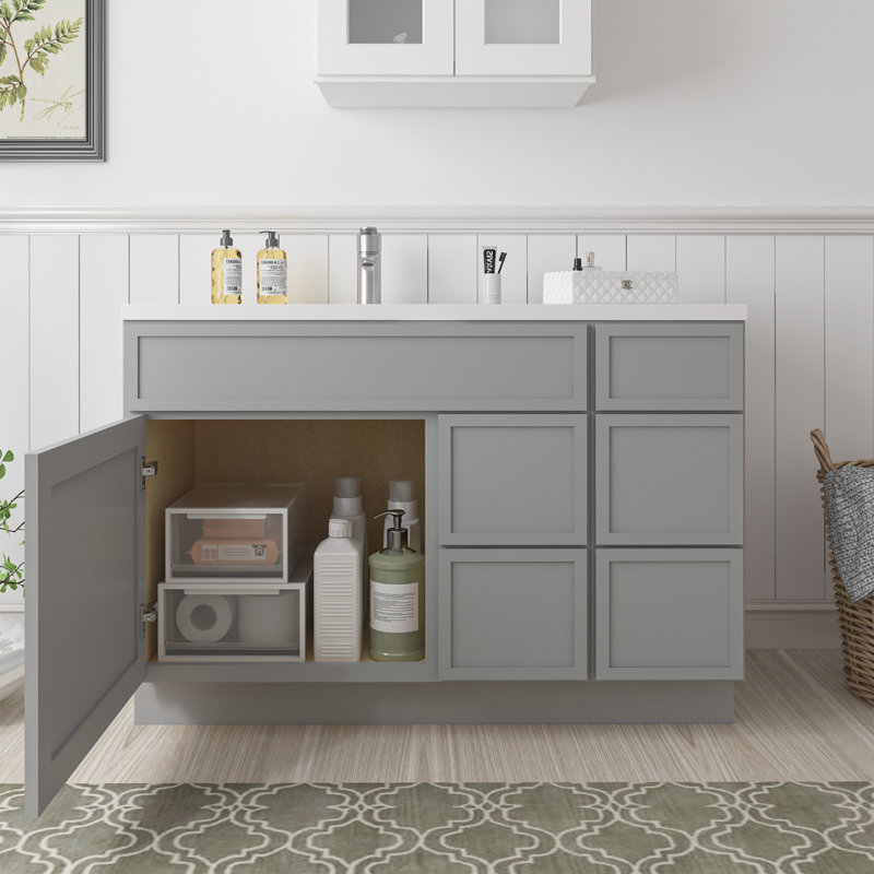 48'' Single Bathroom Vanity Base Only, Gray