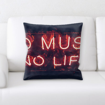 Coussin « no music no life »