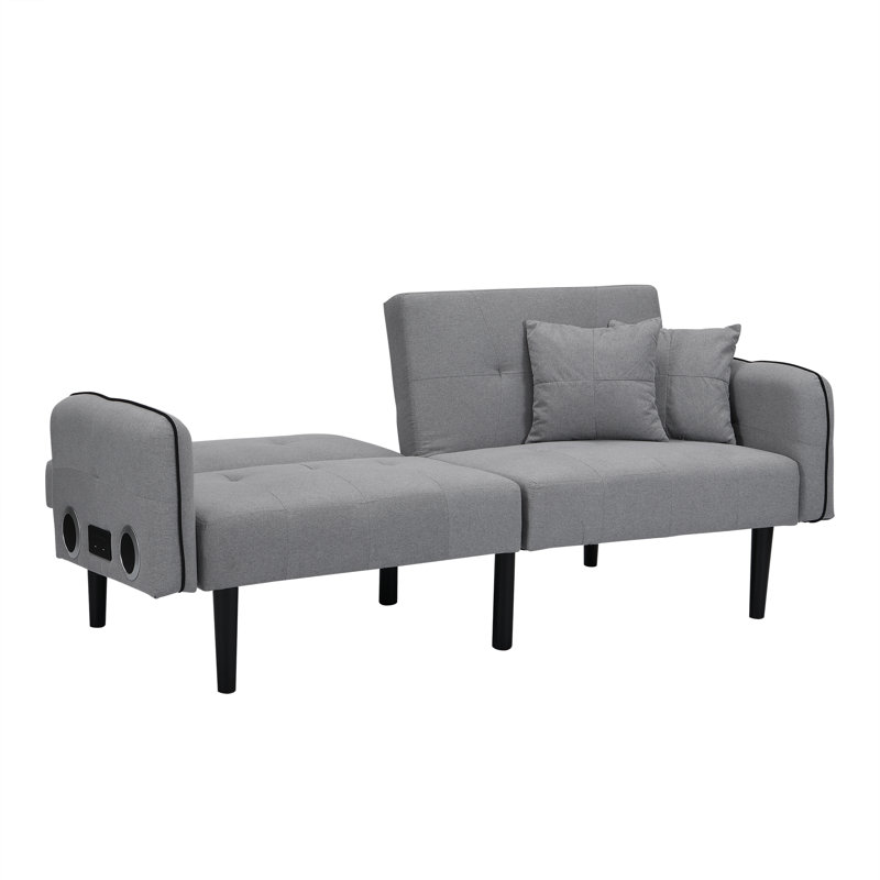 Folding Ottoman Sofa Bed With Stereo (Gray)