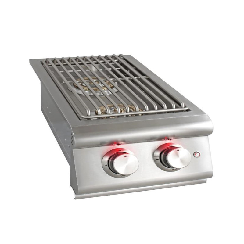 Stainless Steel Natural Gas Double Side Burner with Lid