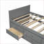 Lit plateforme simple en bois avec bureau, lit gigogne et amp; Tiroirs de rangement - Gris pour les pièces compactes-127524309