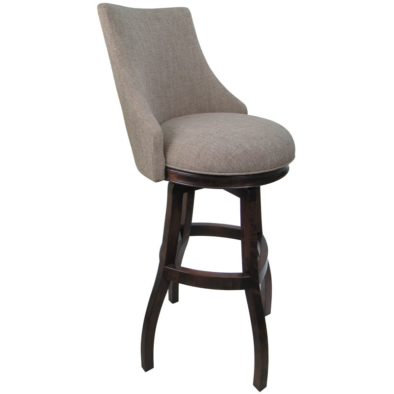 Vinyl, Counter Stool (26" Seat Height), Vinyl-Ocean Beige, Dark Brown