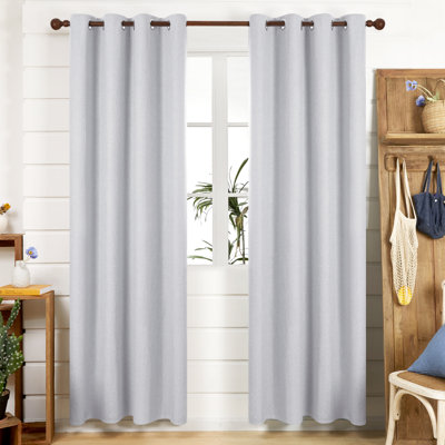 Lythrodontas Faux Linen Total Blackout Curtain Panels