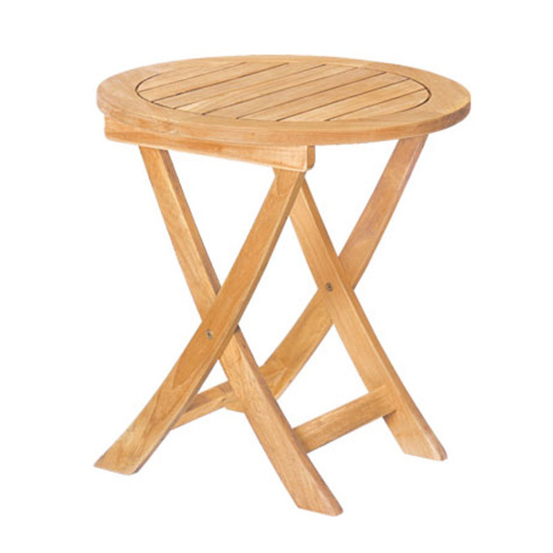 Perrie Outdoor Round Teak Side Table