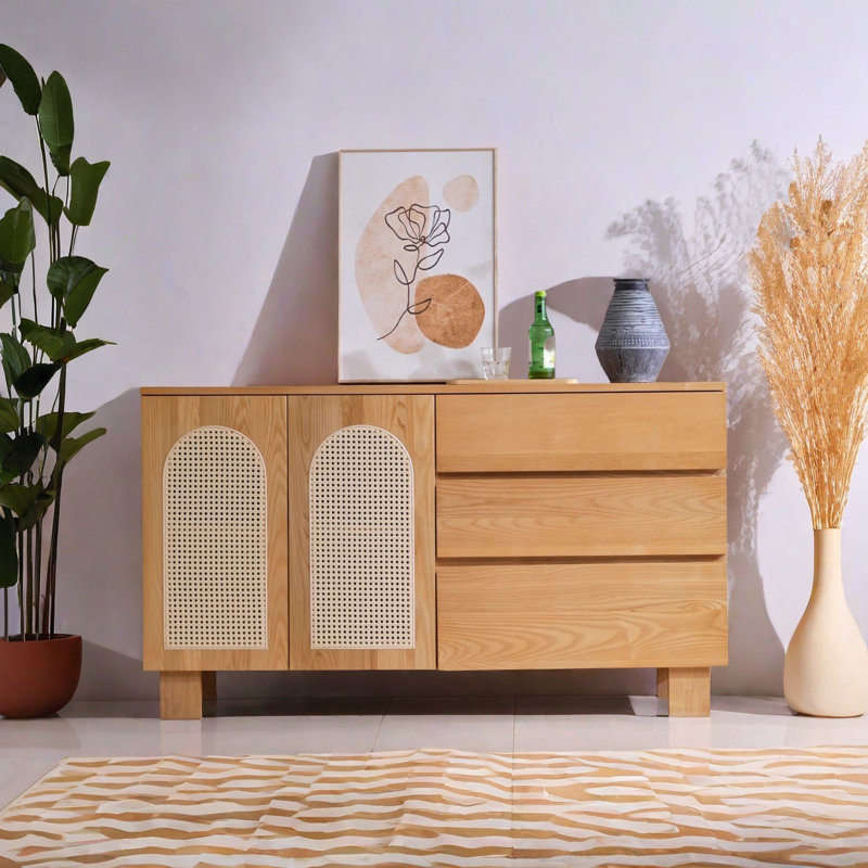 Wabi-sabi style simple sideboard cabinet