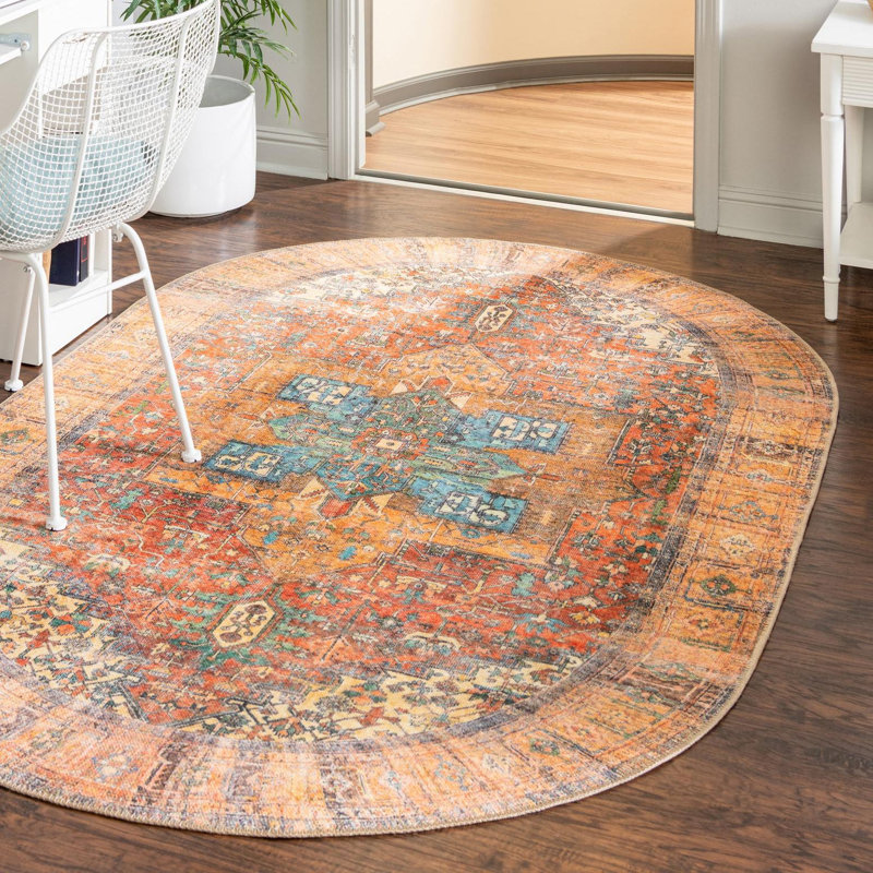Chenille Geometric Indoor Rug, Oval 7'6" x 10'6"