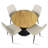Bassey 4-Person Dining Set with 35" W Round Pedestal Table-1472694024-1370187218