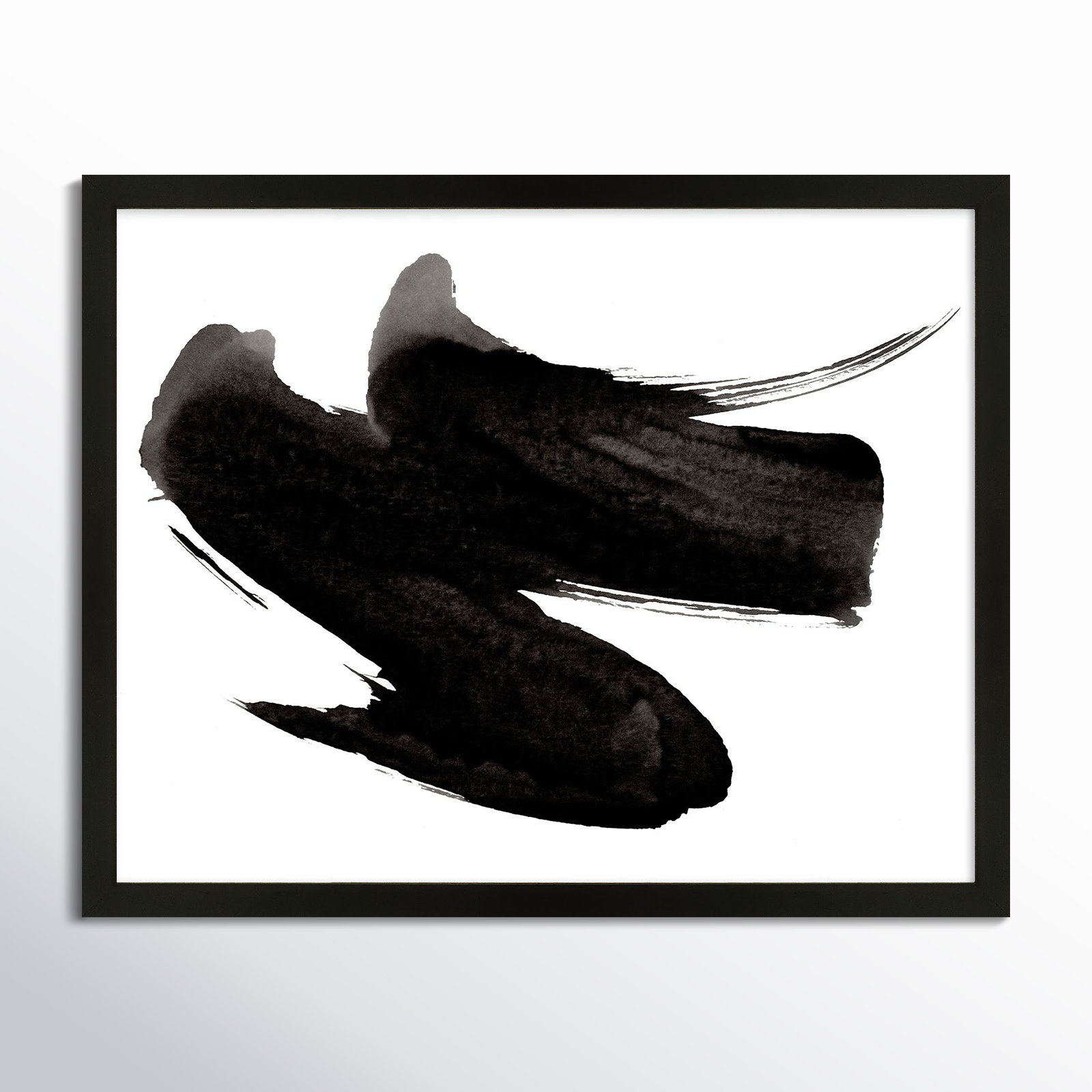 Dancers 3 Painting by Jacques Pilon, Black Framed, 40" H x 50" W x 1.25" D