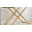 Avilee 120cm Metal Console Table for Living Room Furniture, Modern Glass Top Hallway Table, Entrance Table-91854422-91854423