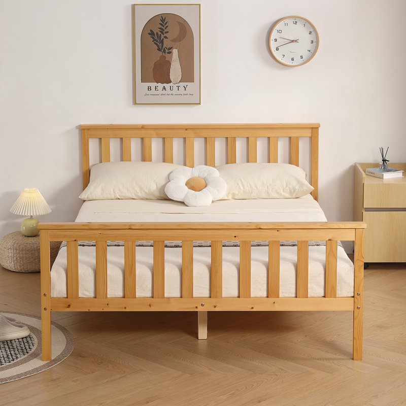 Shane Solid Wood Bed, Caramel, Double (4'6)