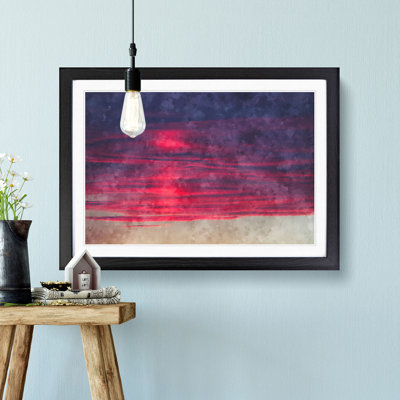 Burning Clouds Painting - Single Picture Frame Print on MDF