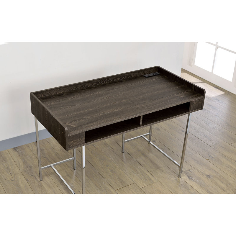 Bureau d'ordinateur moderne avec support USB offrant un espace de rangement