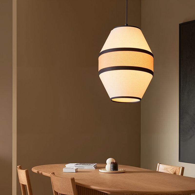 1-Light Pendant Light Minimalist Fabric, 20.47" H x 15.74" W x 15.74" D