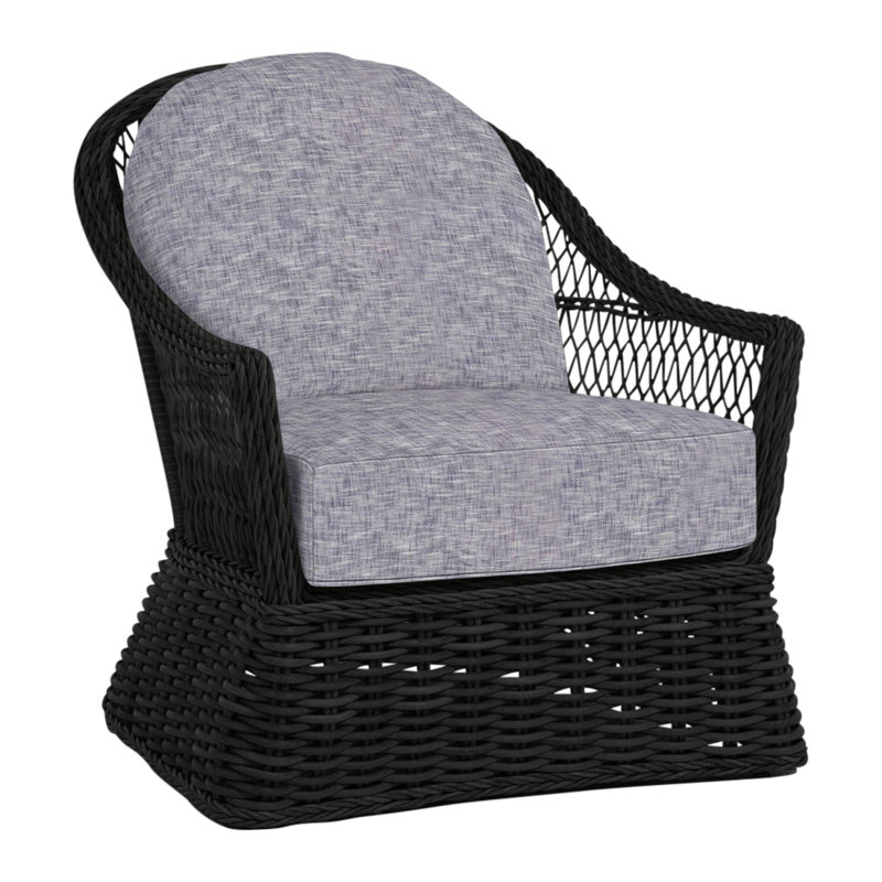 Soho Patio Chair with Cushions, Welt, Intermix Bark, Black