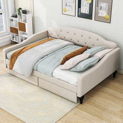Caryle Upholstered Linen Daybed