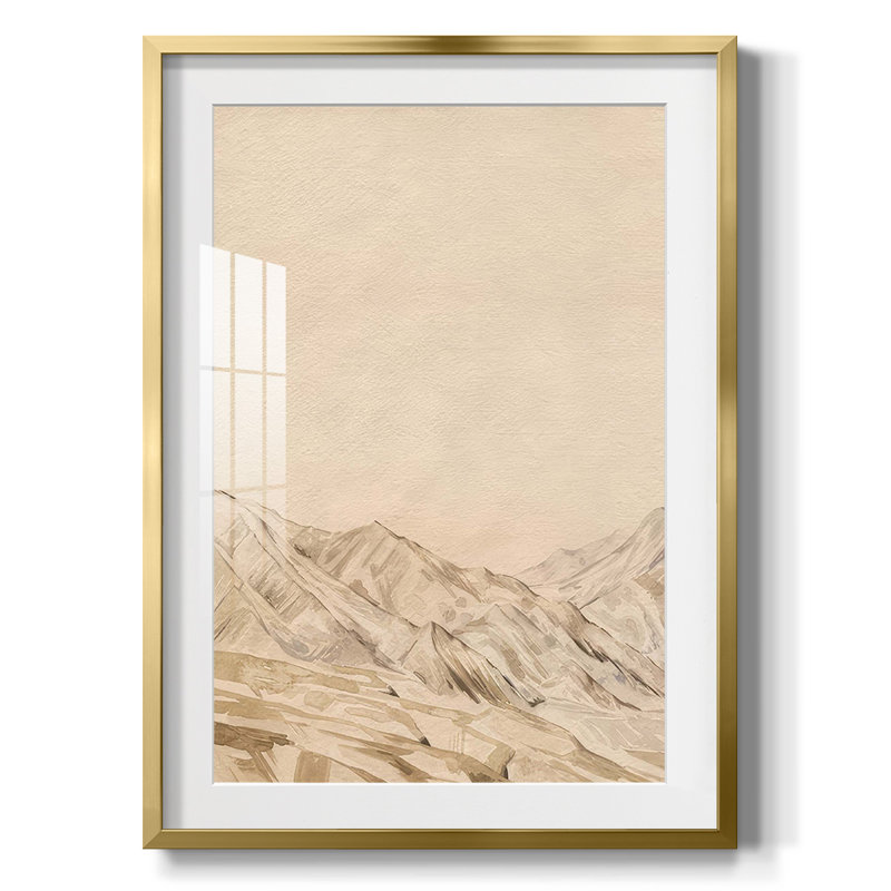Twilight Peaks I - Impression encadrée, H 28,5 po x l 20,5 po, Doré