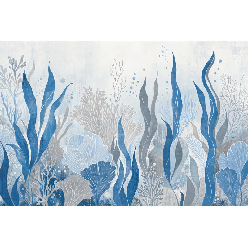 Papier peint sous-marin amovible algues, 120 po x 96 po, Peler et coller