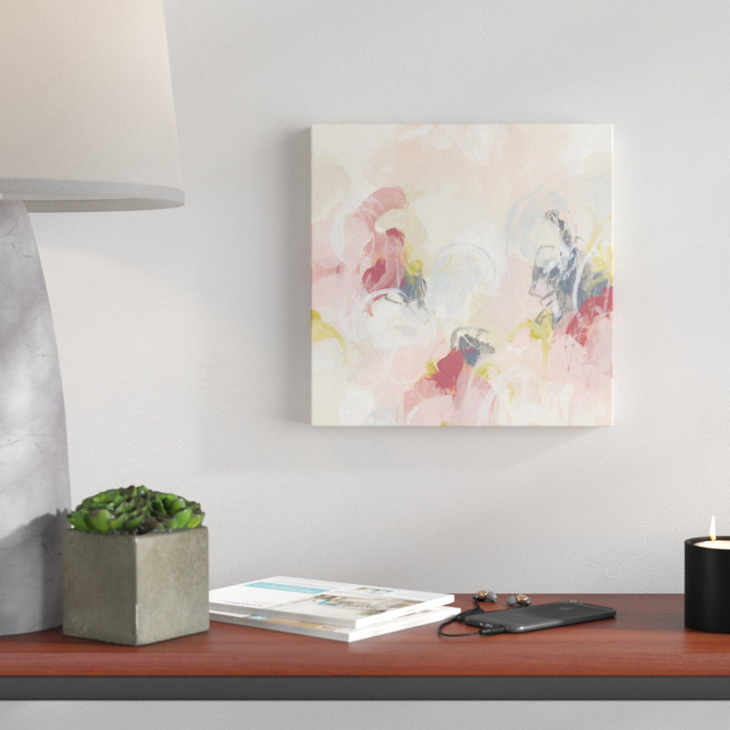 «Cherry Blossom I» par June Erica Vess - reproduction d'art sur toile, H 30 po x l 30 po